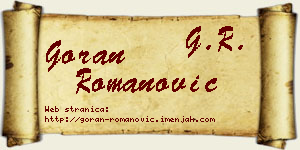 Goran Romanović vizit kartica